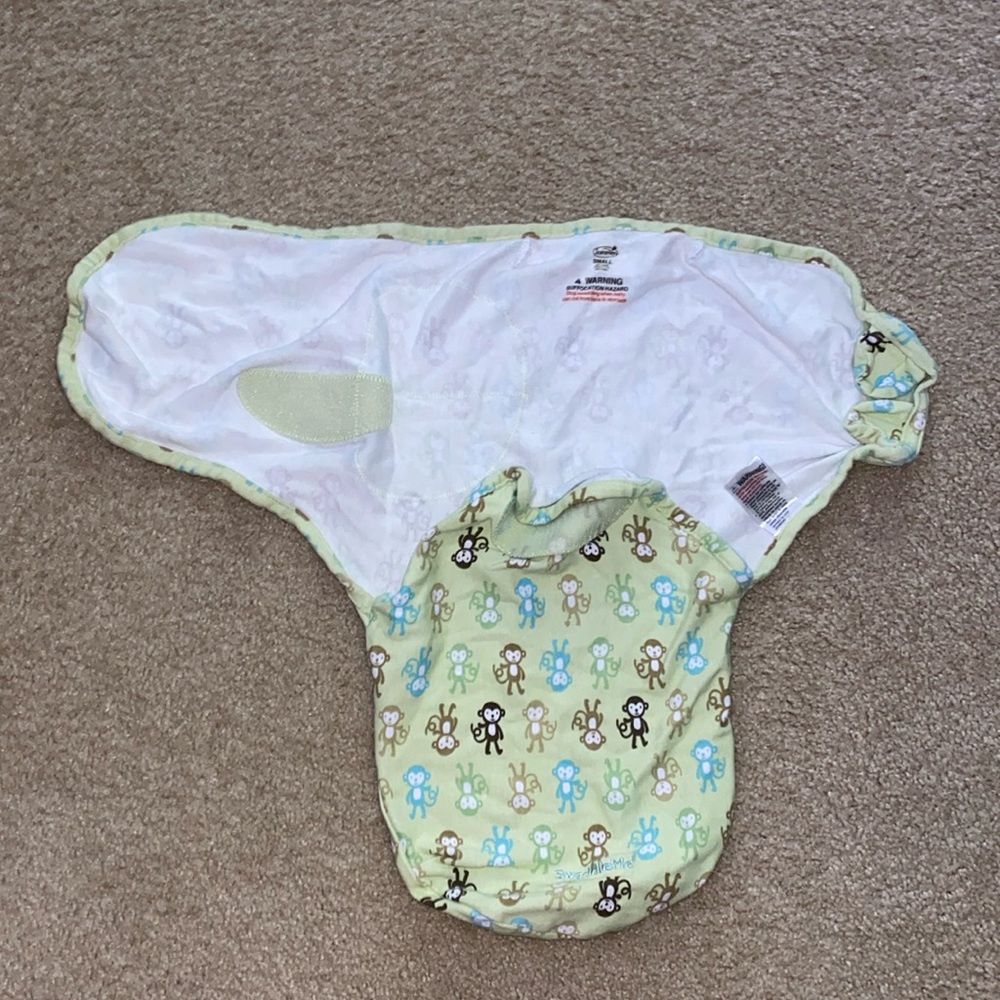 one piece monkey print baby boy swaddle wrap